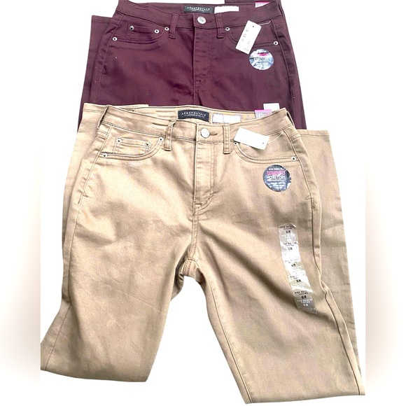 Aeropostale High Waisted Burgundy Jeggings - Picture 1 of 5